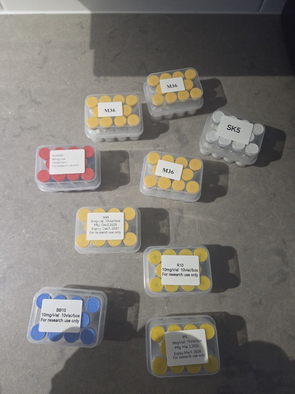 Assorted BeiBangAn kits laid out from a landed order